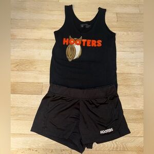 Hooters Black Tank Top and Shorts uniform Set